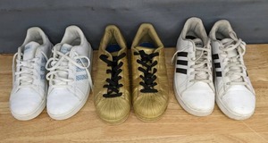 lot 112 image: 3 Pairs of Adidas Sneakers Sizes 4-6 A