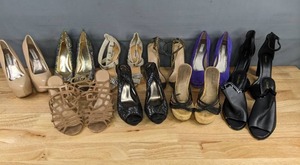 lot 116 image: Collection of 10 Womens High Heels Sizes 7-9 Calvin Klein, City Classified, Steve Madden, Shi, Not Rated, Shoedazzle, Rachel Roy, Pretty Little Things and More A