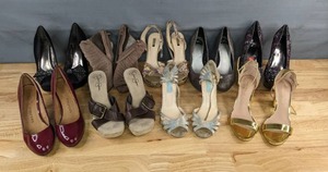 lot 117 image: Collection of 9 Womens High Heels Sizes 7-9.5 Jessica Simpson, Blue by Betsey Johnson, Madden Girl, Carlos Santana, Fergalicious, Guess, Vince Camuto, Bamboo Dash-16 A