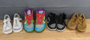 lot 113 image: Lot of 4 Nike Youth Sneakers Sizes 13c-5y Air Force 1s, Air Jordans, Blazer, Dunk Highs A