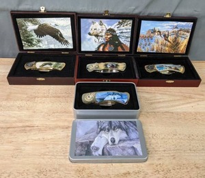 lot 137A image: (4) Collectible Folding Knives in GiftDisplay Boxes  C