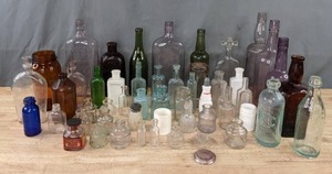 lot 174 image: Vintage Apothecary Bottle Collection and More B