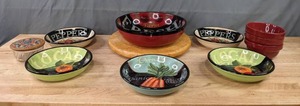 lot 180 image: Certified International Jennifer Brinley Serving Bowls and More B