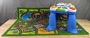 lot 158B image: Kids City Map Play Rug 31 x 44 and Leapfrog Leapstart Learning Table M