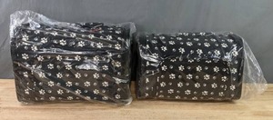 lot 166A image: (2) NEW Black and White Paw Print Pet Dog Carriers K
