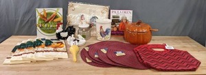 lot 194 image: Kitchen Essentials & More Placemats, Rooster Decor, Paula Deen Cookbook, & More K