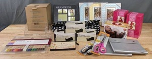 lot 204 image: ALL NEW Colored Pencil Set, Jot Tape Dispensers, Jot Scissors, City Tote, Hallmark Paper Flower Buquets, Bingo Set, & More K