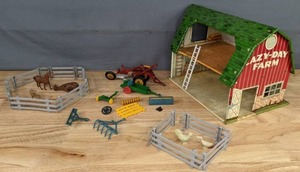 lot 51B image: Farm Toys Lazy Day Farm Barn, Plastic Fences and Animals, Farm Equipment and More  D