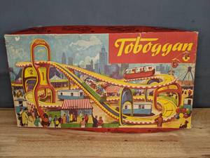 lot 58A image: Vintage Technofix Toboggan Tin Track Set Toy D