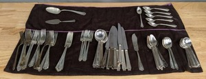 lot 13A image: 74-Piece Silverware Collection 1847 Rogers Brothers & Others, Sterling Silver & Stainless Steel  D