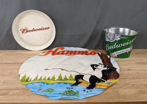 lot 101A image: Collectible Budweiser and Hamms Beer Items D