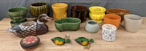 lot 215 image: A Collection of Various Planters and Decorations  D