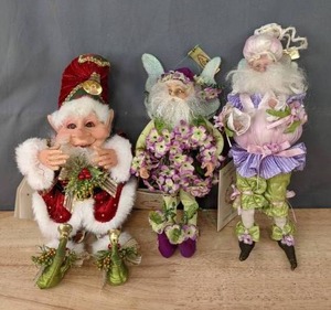 lot 68B image: Collection of Mark Roberts Fairies Festivities Elf, Lilac Fairy, Garlic Fairy D