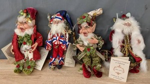 lot 54A image: Collection of Mark Roberts Fairies Decorating Elf, Stars & Stripes Fairy, Jazzy Elf, Bellsnickle Fairy D