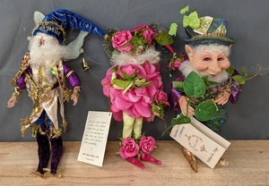 lot 64B image: Collection of Mark Roberts Fairies Make A Wish Fairy, Cabbage Rose Fairy, Garden Elf D