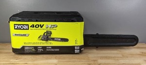 lot 2 image: Brand New Ryobi 40V HP Brushless 18 in. Battery Chainsaw with 5.0 Ah Battery and Charger Y