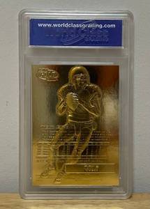 lot 39A image: 2000 Fleer Ultra 23KT Gold Tom Brady Rookie Holographic Signature Series Card WCG 10 NFL New England Patriots Bucs QB HOF V