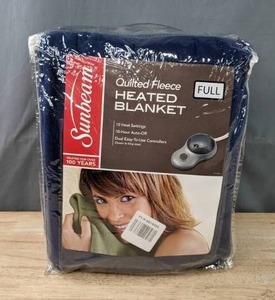 lot 235 image: NEW Sunbeam Quilted Fleece Heated Blanket Size Full K