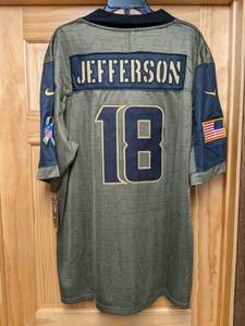 lot 37B image: Brand New Nike Justin Jefferson Salute to Service Military Minnesota Vikings NFL Football Jersey Mens Size XL I