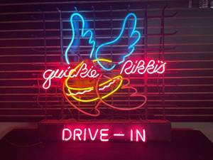 lot 10 image: Quickie Rikkis Drive-In flying hamburger neon