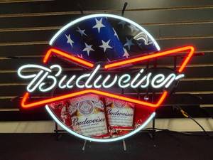 lot 42 image: Budweiser American Flag neon