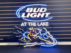 lot 25 image: Bud Light At the Lake animated jet ski neon, RARE