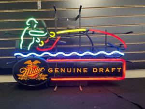 lot 56 image: Miller Genuine Draft neon Fly Fisherman, Very Rare