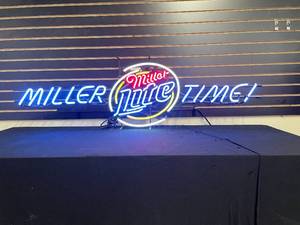 lot 92 image: Miller Lite Miller Time neon