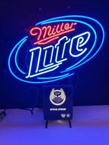 lot 17 image: Miller Lite Official Sponsor of Harley Davidson neon