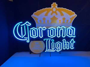 lot 34 image: Corona Light neon with crown, NIB