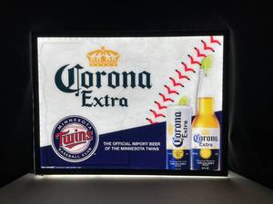 lot 67 image: Corona Extra, MN Twins baseball LED, New