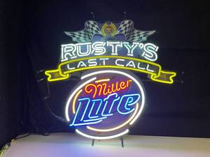 lot 70 image: Rustys Last Call, Miller Lite neon
