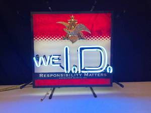 lot 109 image: We I.D Anheuser-Busch neon