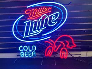 lot 107 image: Miller Lite Cold Beer with lobster neon