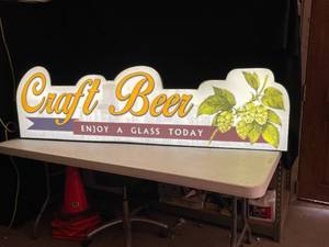 lot 146 image: Craft Beer, Enjoy a Glass, lit sign, MN State Fair