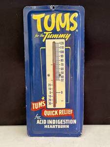 lot 158 image: Tums for the Tummy painted aluminum thermometer