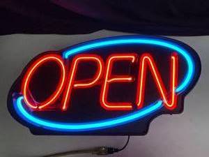lot 181 image: OPEN neon in vacuum-formed plastic