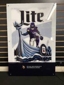 lot 186 image: Miller Lite MN Vikings LED sign, NIB