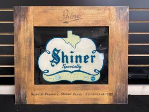 lot 189 image: Shiner Specialty wood framed light up sign