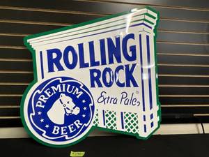 lot 190 image: Rolling Rock Extra Pale Premium Beer tin tacker