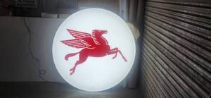 lot 6 image: Mobil Pegasus LED lit gas station sign