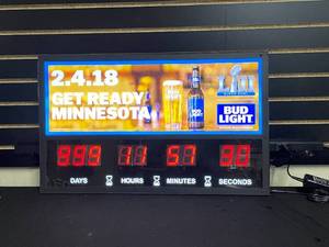 lot 182 image: Bud Light Superbowl countdown clock