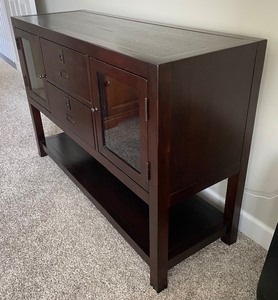 lot 39 image: Pottery Barn Cabinet Console Table with 2 Drawers