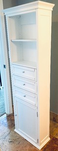 lot 45 image: White Shelf with 3 Drawers and Lower Cabinet
