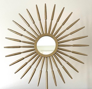 lot 46 image: Metal Starburst Sculpture with Mirror Center