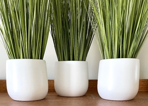 lot 48 image: Three Faux Greenery in White Pots