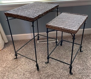 lot 59 image: Metal Based Woven Top Nesting Tables