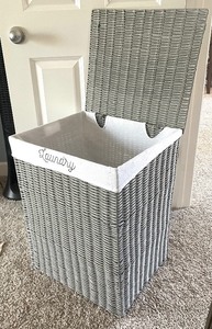lot 80 image: Decorative  Laundry Basket Hamper