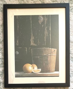 lot 87 image: Fine Framed Print and Faux Fruit Decor