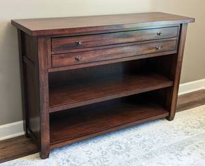 lot 1 image: Classic Pottery Barn Map Console Chest